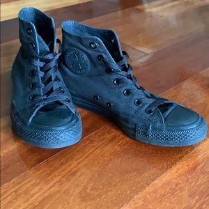 All-Black High-Top Converse All Star Sneakers